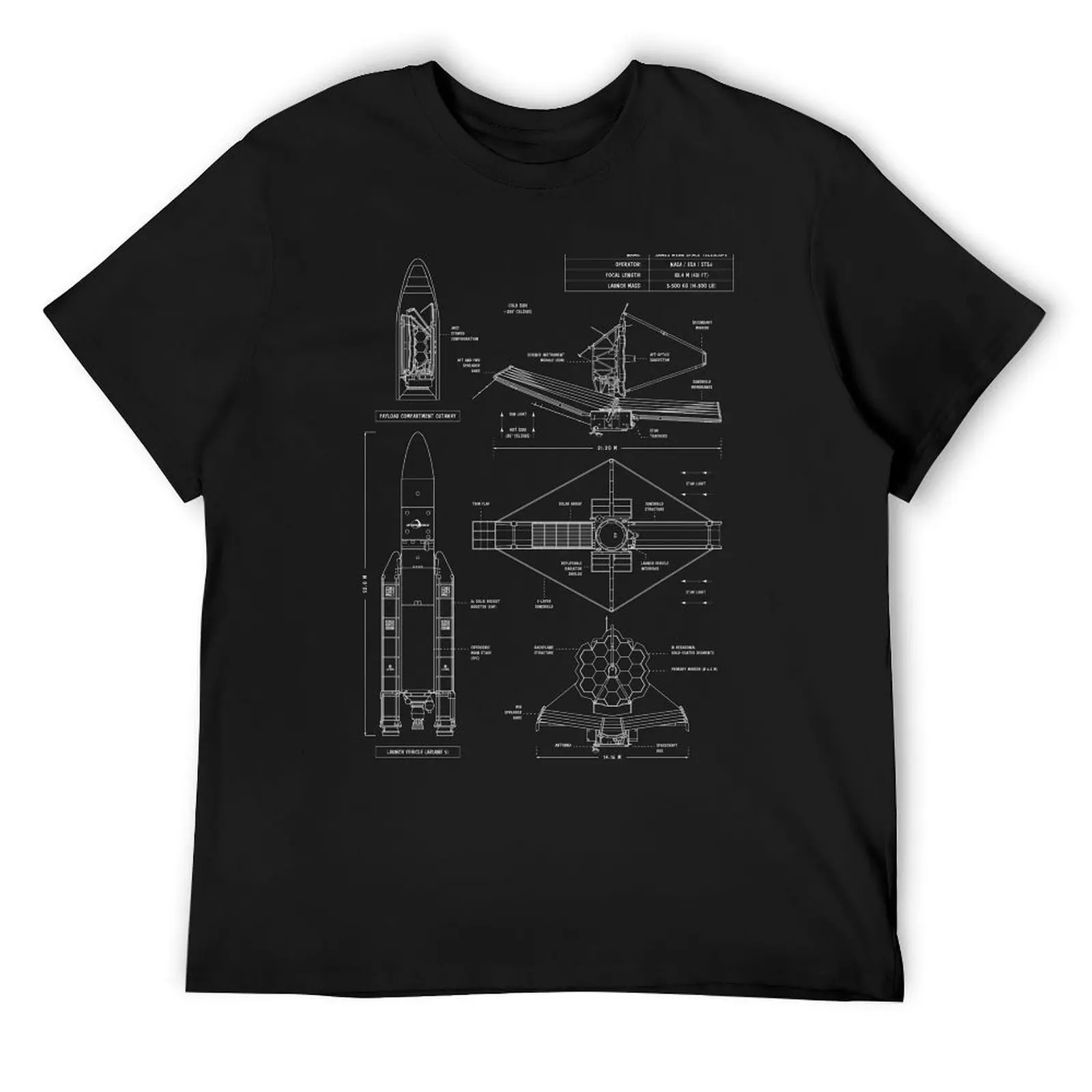 

James Webb Space Telescope (White Stencil-No Background. Vertical) T-Shirt Louboutins cute tops anime shirts men