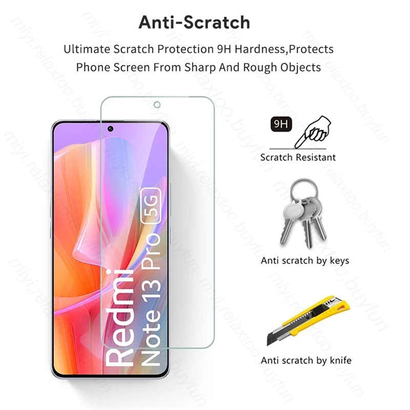 Redmy Note 13 Pro 4G 5G Glas 6To1 HD Gehard Glas Screen Protector Voor Xiaomi Redmi Note 13 Pro 5G 2024 Camera Beschermende Film