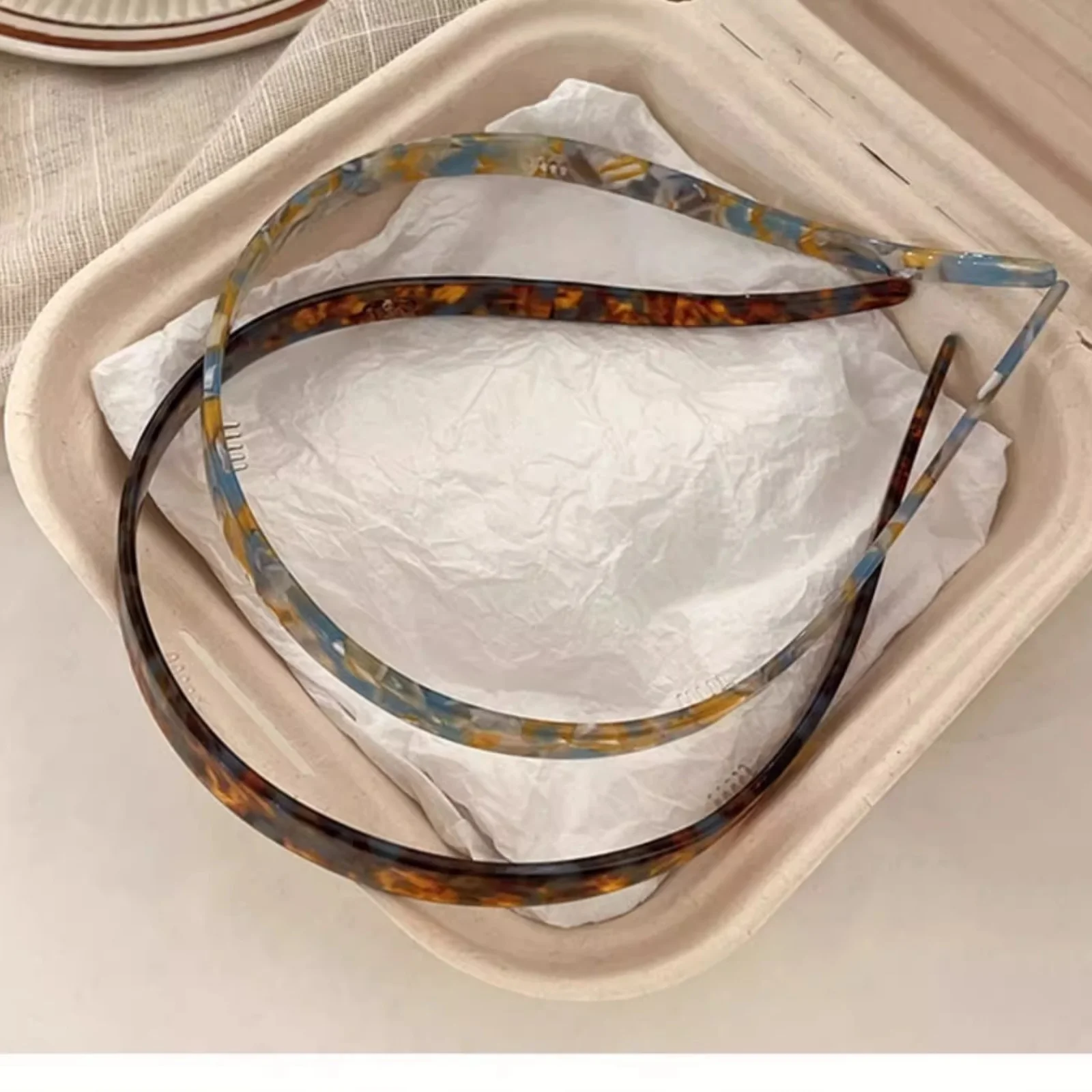 1 السيدات غير يرتدون الأذن العظام إكسسوارات الشعر حمض الخليك عقال عقال الراقية هيرباند الفتيات 2024 صيف جديد أنيق He