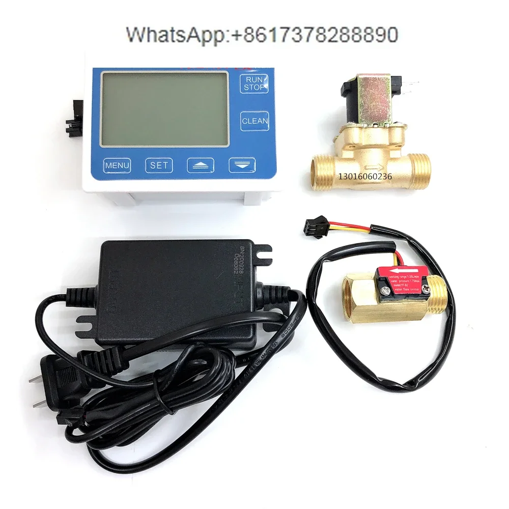 

Flowmeter quantitative controller ZJ-LCD-M display with 4-point threaded water flow sensor and solenoid valve