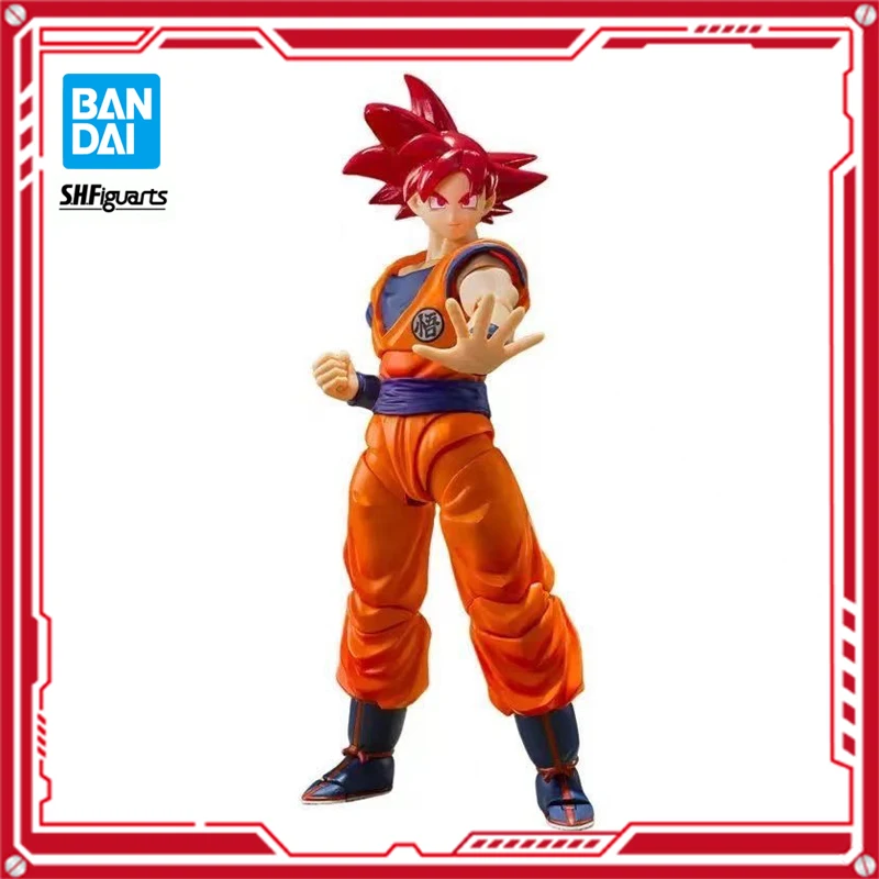 

In Stock Bandai S.H.F Son Gokuu Super Saiyan God Dragon Ball Super Original Anime Figure Toys Model Action Figures Collection