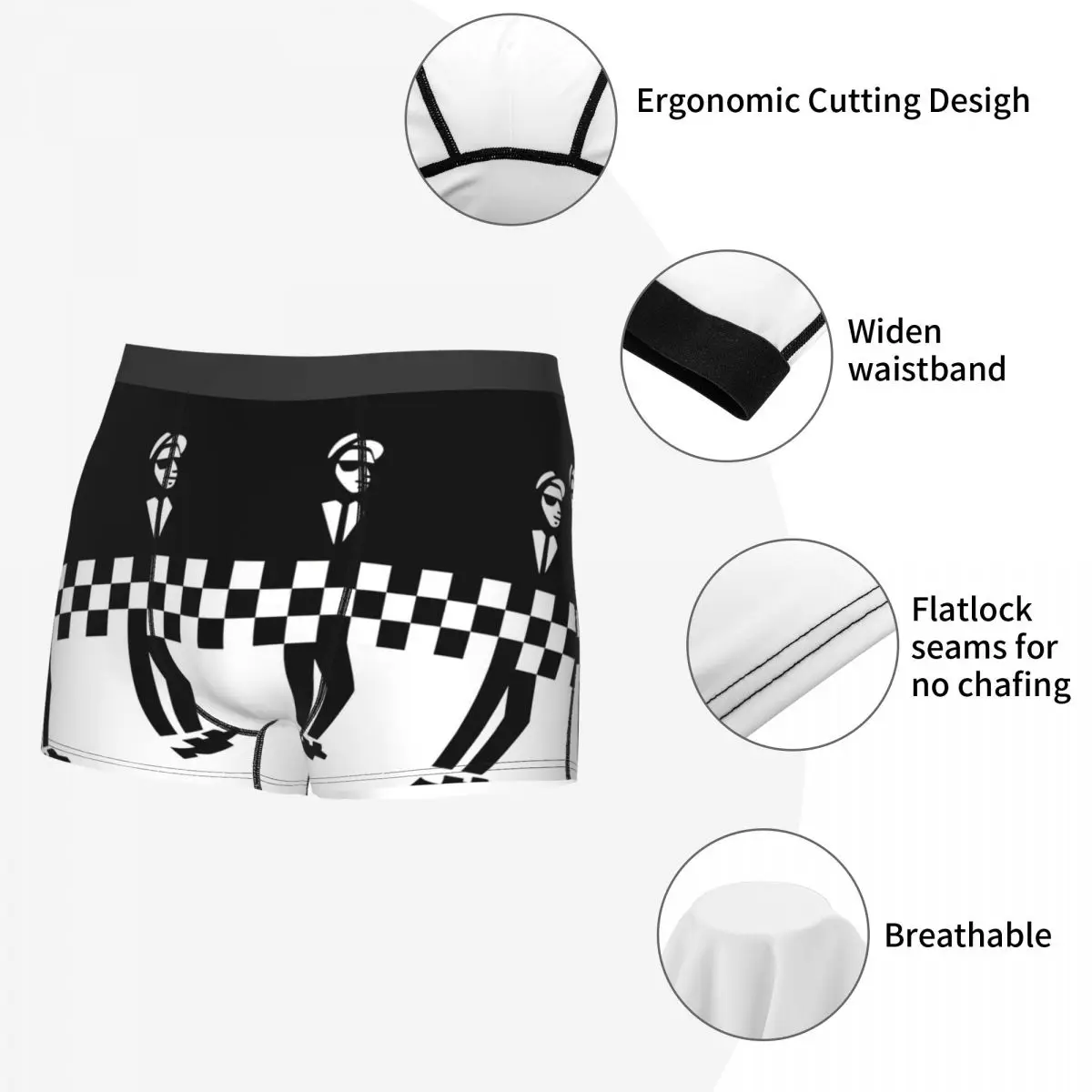 Two Tone Ska Men Boxer Briefs Highly Breathable Underpants High Quality Print Shorts Birthday Gifts