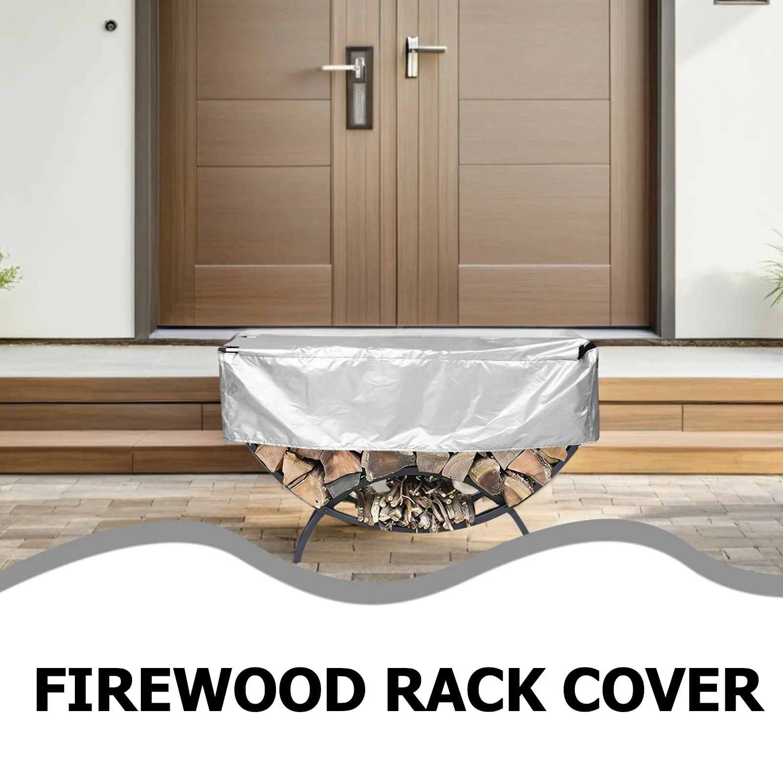 Waterproof Heavy Duty Cover Oxford Dust Protector Outdoor Halloween Christmas New Year Firewood Storage Rack Cover Fabric
