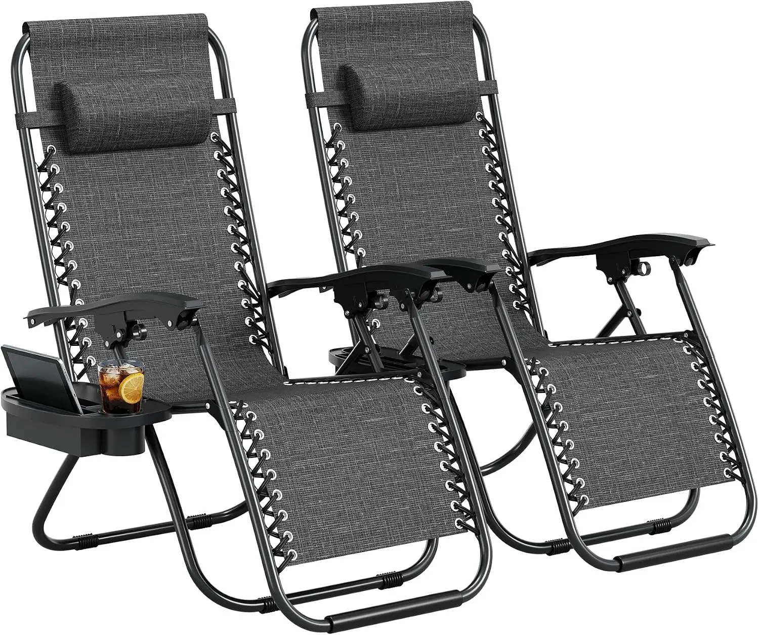 Zero Gravity Chair Set of 2, Adjustable Patio Lounge Chair