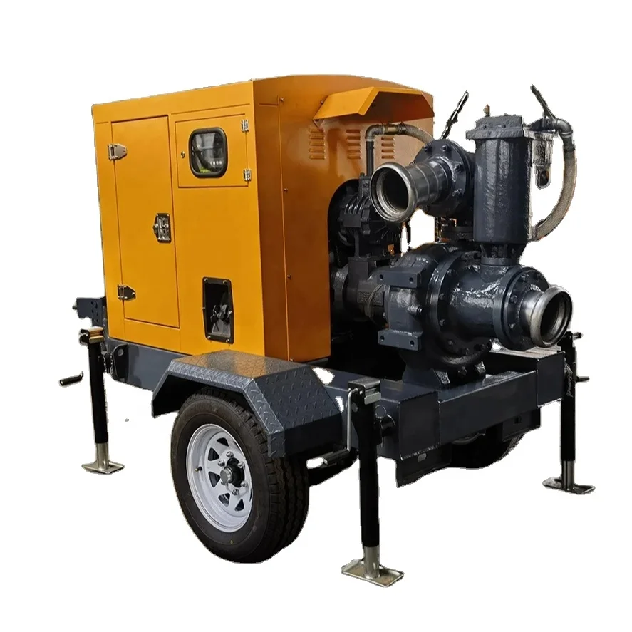 Bomba de esgoto de auto sucção de cabeça alta para irrigação de terras agrícolas e drenagem de peixes de 6 polegadas