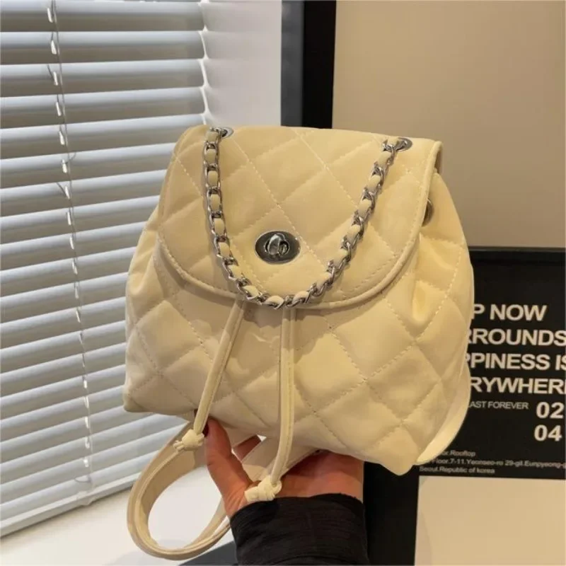 Small Fragrant Style Rhombus Chain Bag for Women Summer New Fashion Versatile Small Backpack Popular Super Hot Backpack