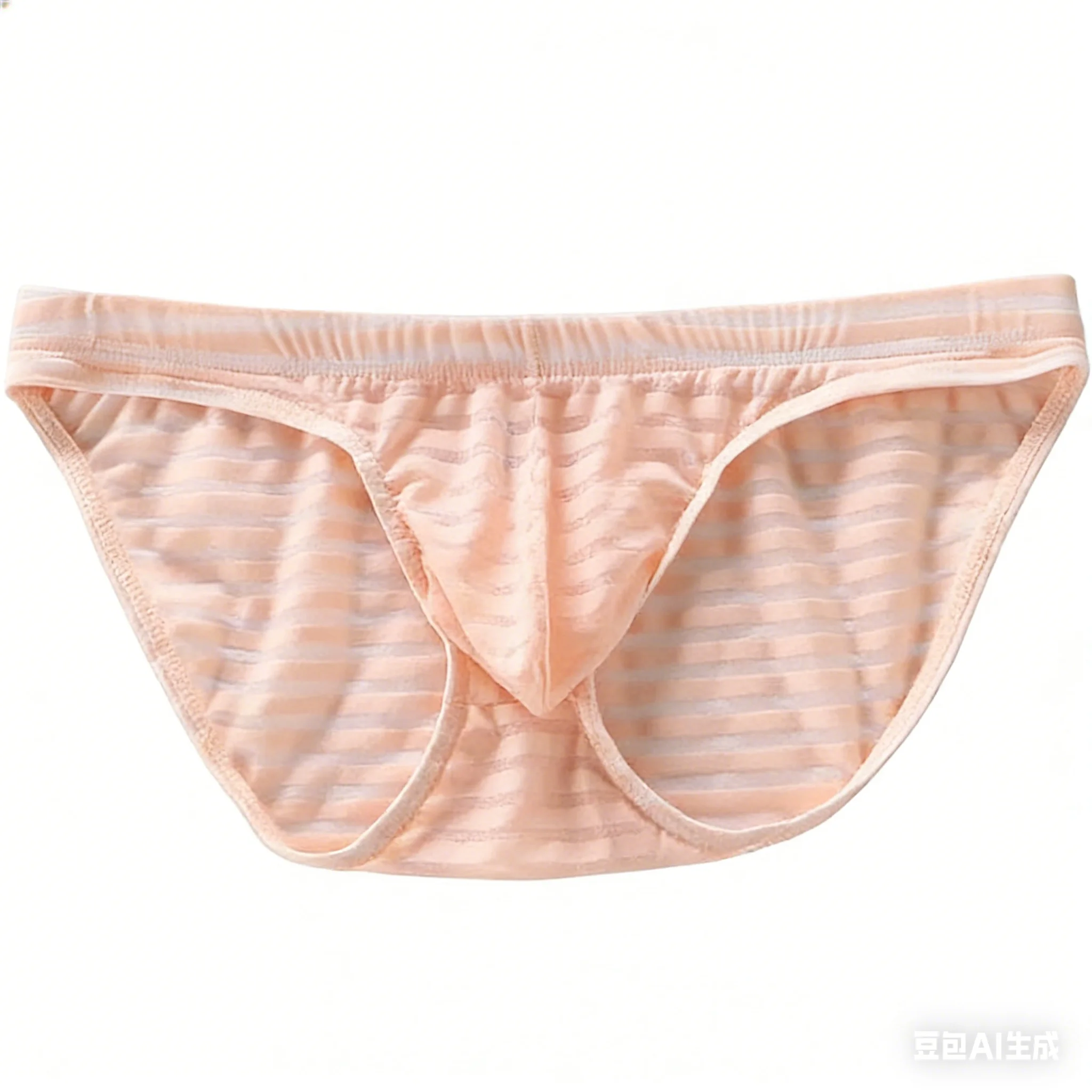 Striped Bulge Briefs for Men Ultra-Thin Ice Silk See-Through Sexy Mesh Knicker Semi-transparent Gays Erotic U Convex Pouch Tanga