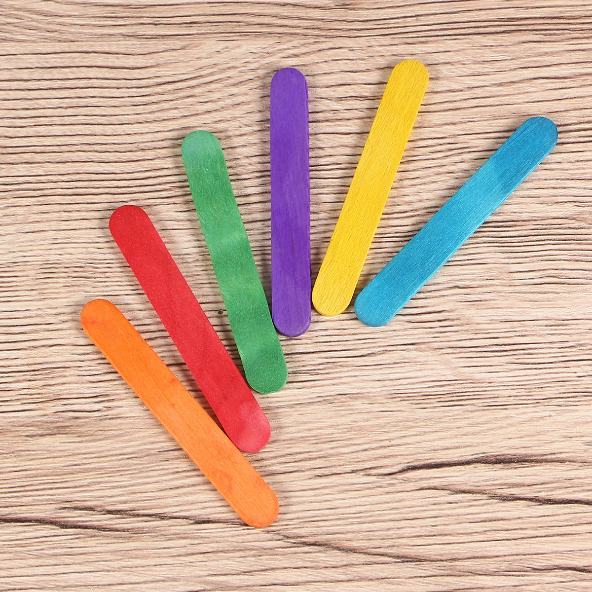 65x1x2cm 50Pcs DIY Handmade Wooden Building Model Creative Ice Cream Stick Colours Wooden Craft Sticks