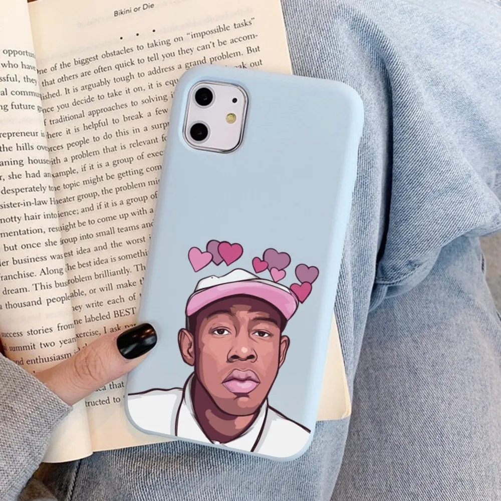 Rapper Tyler The Creator Phone Case for iPhone 14 11 12 13 Mini Pro Xs Max 8 7 6 6S Plus X XR Solid Candy Color Case