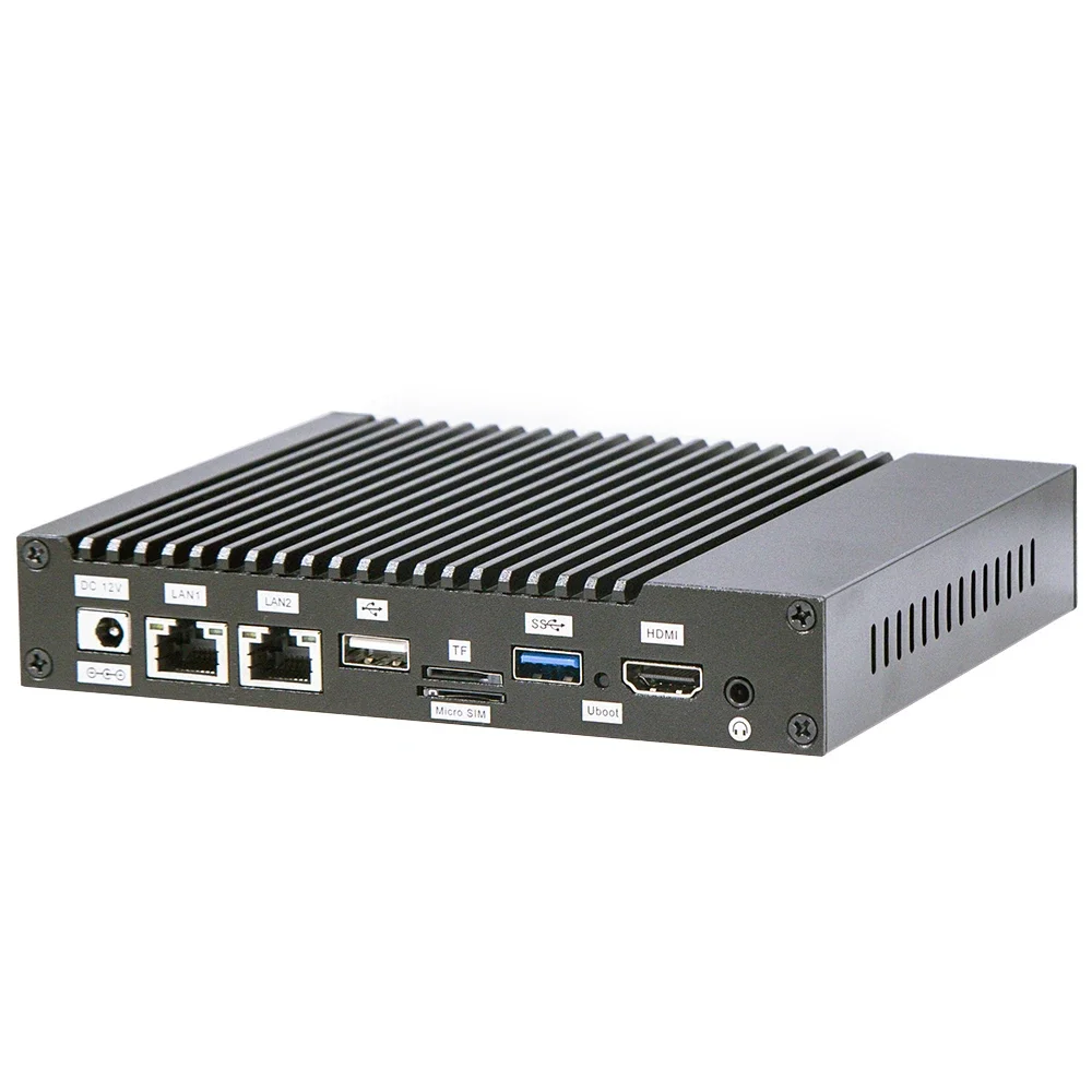 Fanless mini computer with 4 rs232 com hmdi j1900 win10 linux car computer