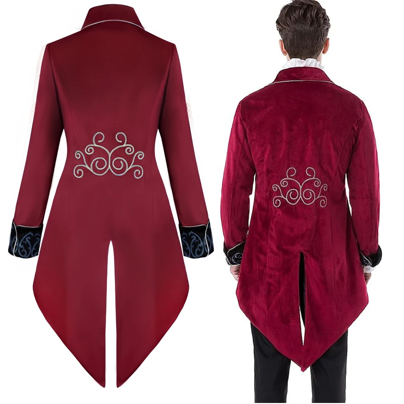 Medieval Tuxedo Steampunk Vintage Victorian Long Sleeve Windbreaker Medieval Vintage Suit Prince Costume For Men Men's Steampunk