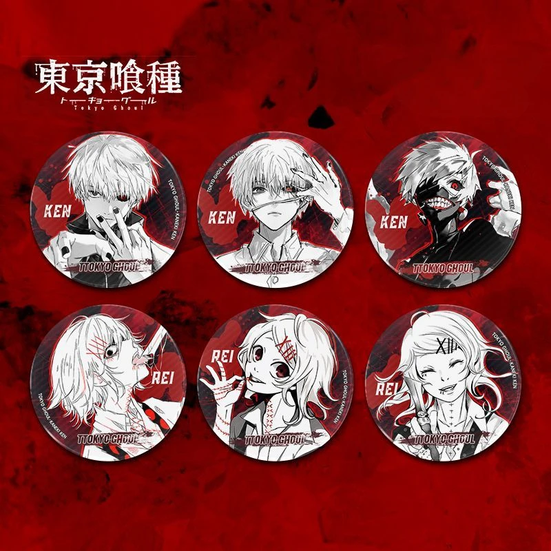 New Tokyo Ghoul Kaneki Ken JUZO SUZUYA Anime Peripherals Creative Cartoon Badge Brooch School Bag Accessories Holiday Gifts.