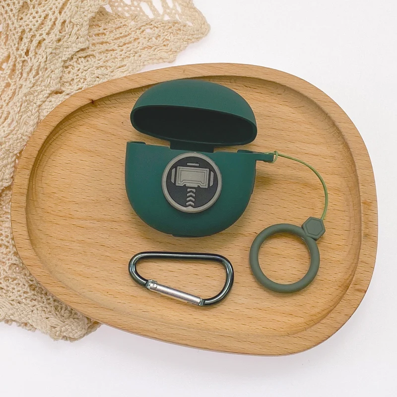 الكرتون مارفل حقيبة سماعة الاذن ل QCY T18 MeloBuds سيليكون سماعة لاسلكية تعمل بالبلوتوث سماعات شحن صندوق الغطاء الواقي مع الحبل