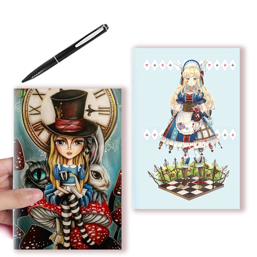 nota livro filme dos desenhos animados alice no pais das maravilhas caderno disney personagens myethos figuras bonito coelho gato de fadas criancas presente a5 01