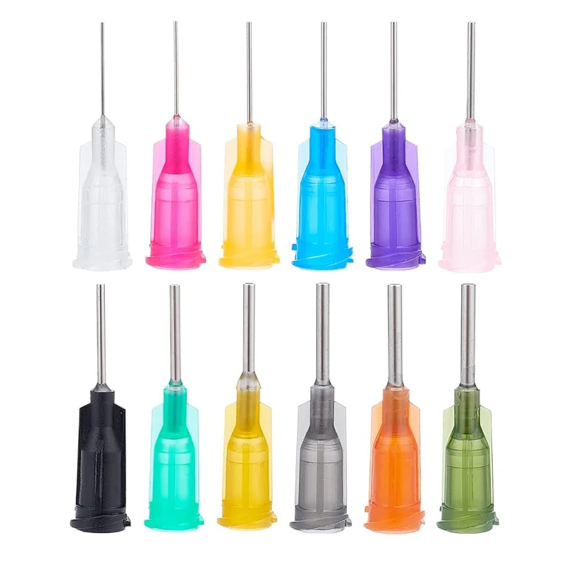 100 Pieces Industrial Blunt Tip 1/2 Inch with Luer Connector Dispensing Needles Adhesive Glue Dispensing Blunt Tip