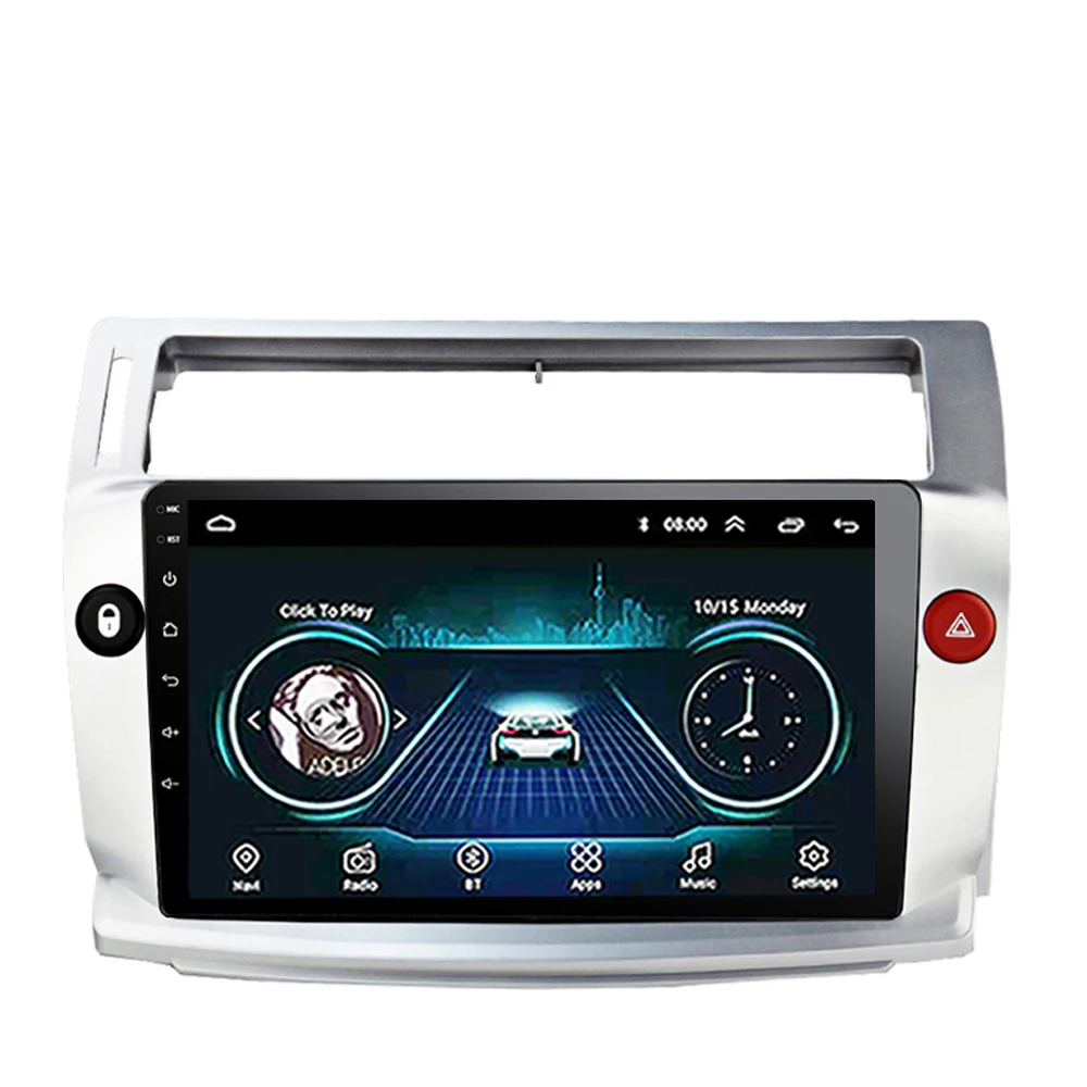 Leshida 2 Din Android Car Radio Multimedia Player 9" WIFI Autoradio GPS Touch For Citroen C4 C-Triomphe C-Quatre 2004 -2009