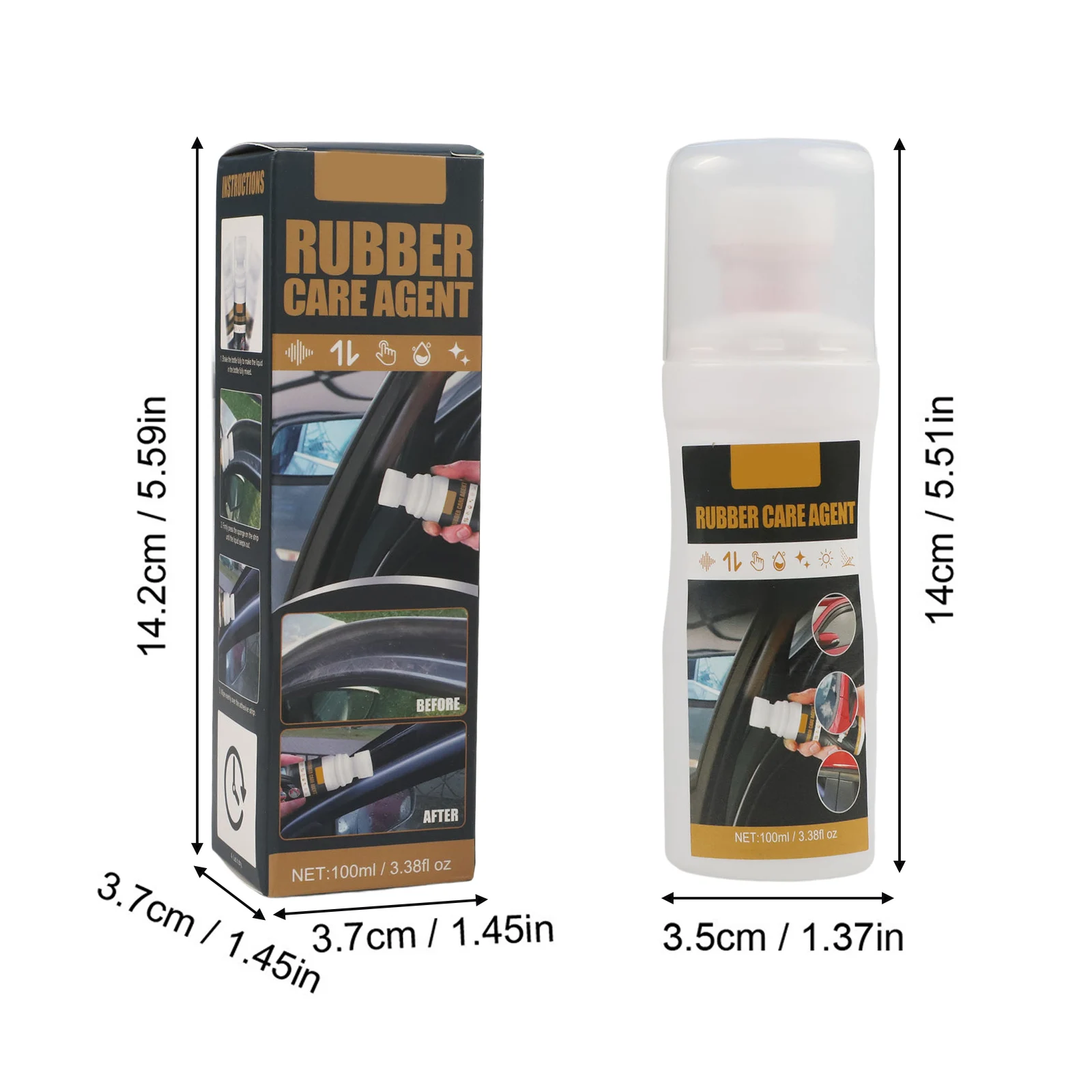 Weather Protection Car Rubber Care Cost-effective Solution Maintains Rubber Gloss Restores Dull Rubber User-friendly Applicator