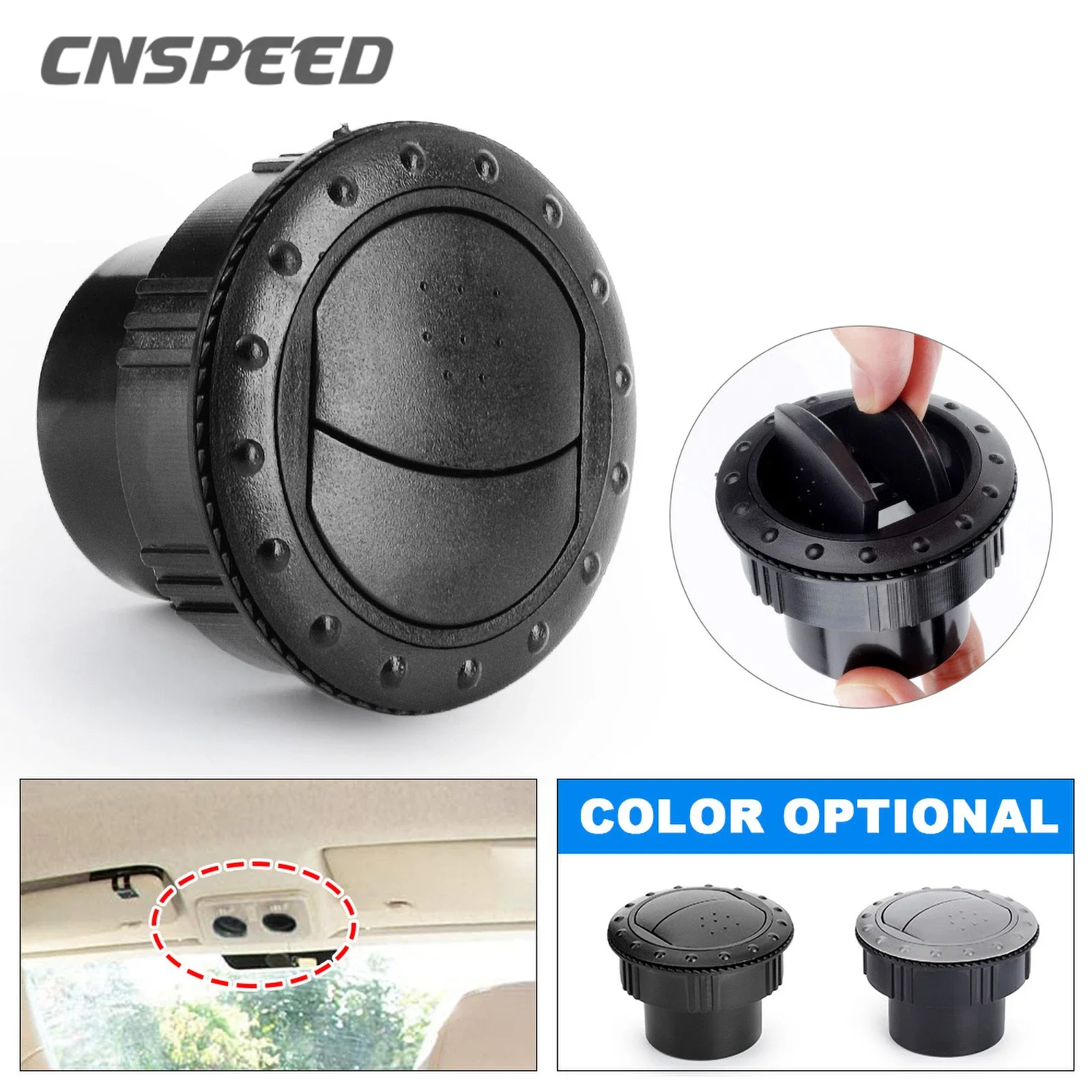 65MM Car Dashboard Knob Type Rotation Universal Air Conditioning Outlet Vent Deflector for Bus RV Camper ATV A/C CNSPEED