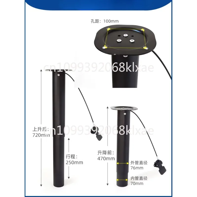 The coffee table lifter is pneumatic and vertically pressed up and down on the side of the bracket.