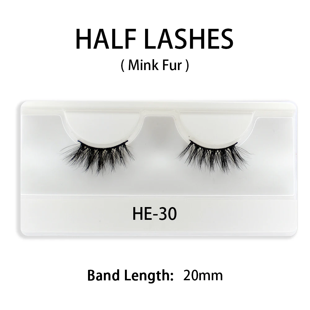 Dropshipping 3D Natural Short Half Mink Fur Makeup Lashes Eyelashes Extenstion  With Free Package Boxes