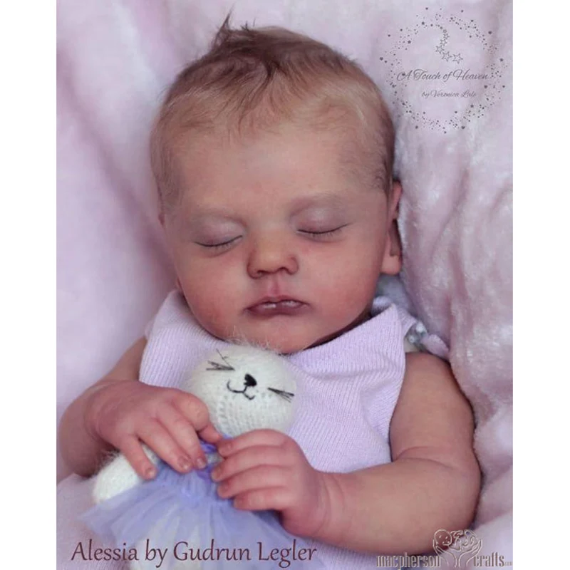 20inch Unfinished Unpainted Reborn Doll Kit Alessia DIY Blank parts with Cloth Body Fresh Color Soft Touch