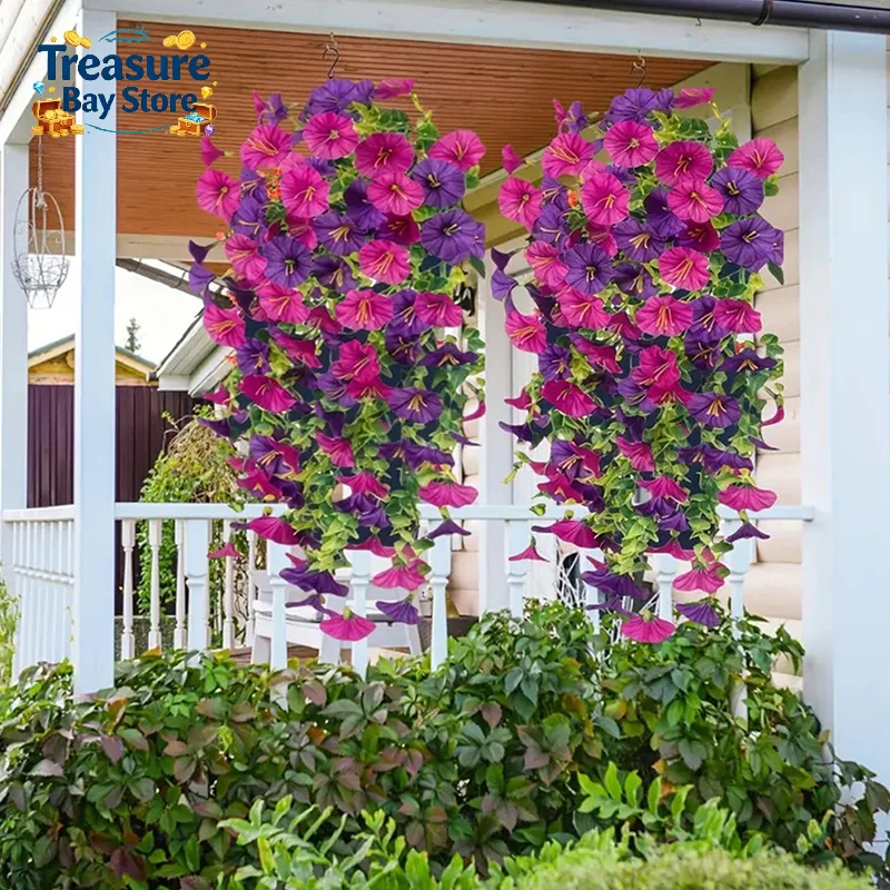 Artificial Morning Glory Hangi - Home Decor Rattan 评论和价格