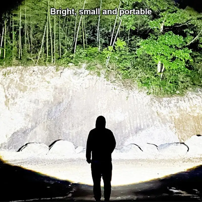 Long Range Flashlight Durable Long-lasting Battery -handed Control Compact Size Clip Design Essential Hiking Clip- Lamp