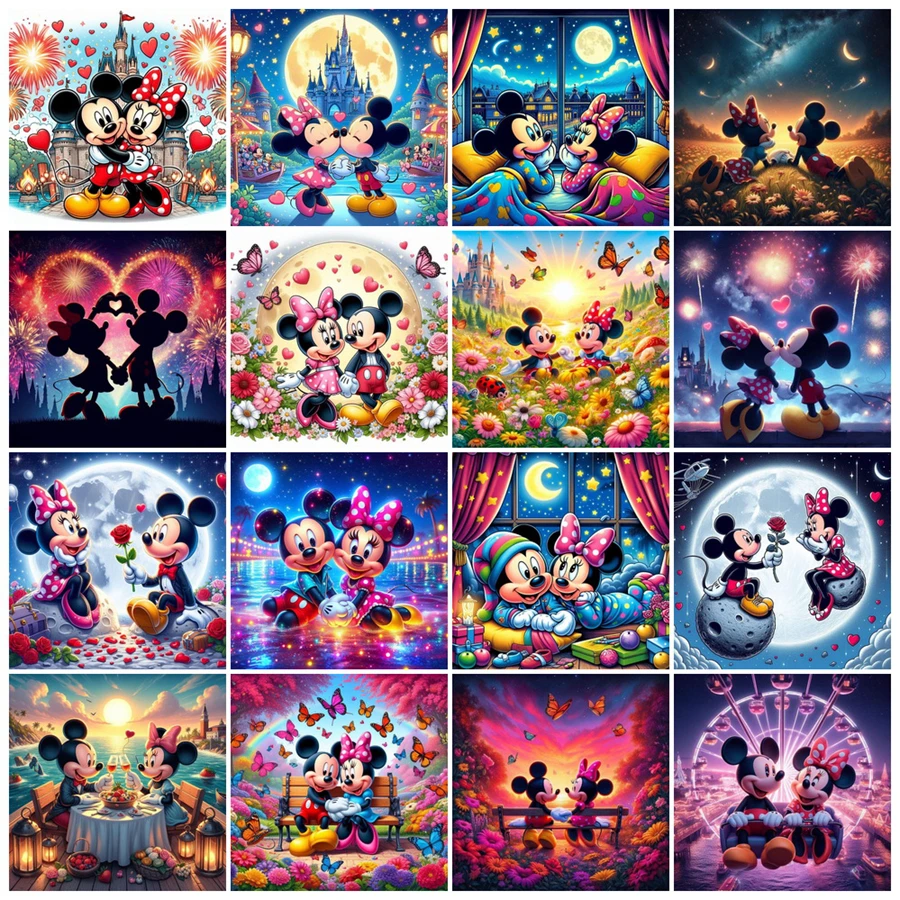 

Sweet Mickey Minnie Disney 2024 New AB Diamond Painting Mosaic Cartoon Character Cute Rhinestone Picture DIY Home Decor Gift