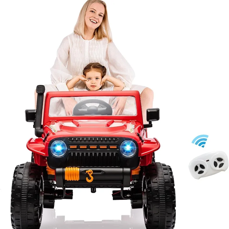 Fahrt mit dem Auto 24V LKW für Kinder und Eltern batterie betriebenes Spielzeug auto mit Fernbedienung Feder federung LED-Leuchten 3 Geschwindigkeiten