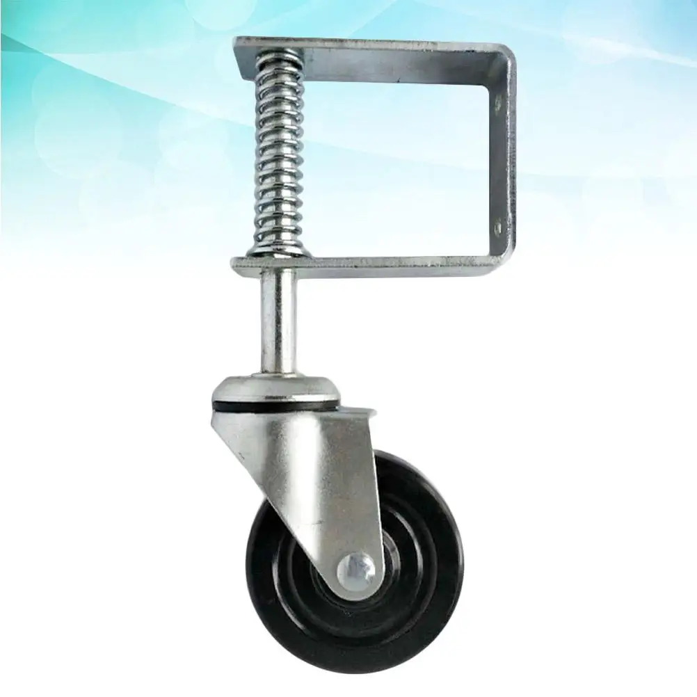 4 Polegada roda de borracha rodízio mola carregado portão resistente absorção de choque suporte ajustável montagem universal madeira metal