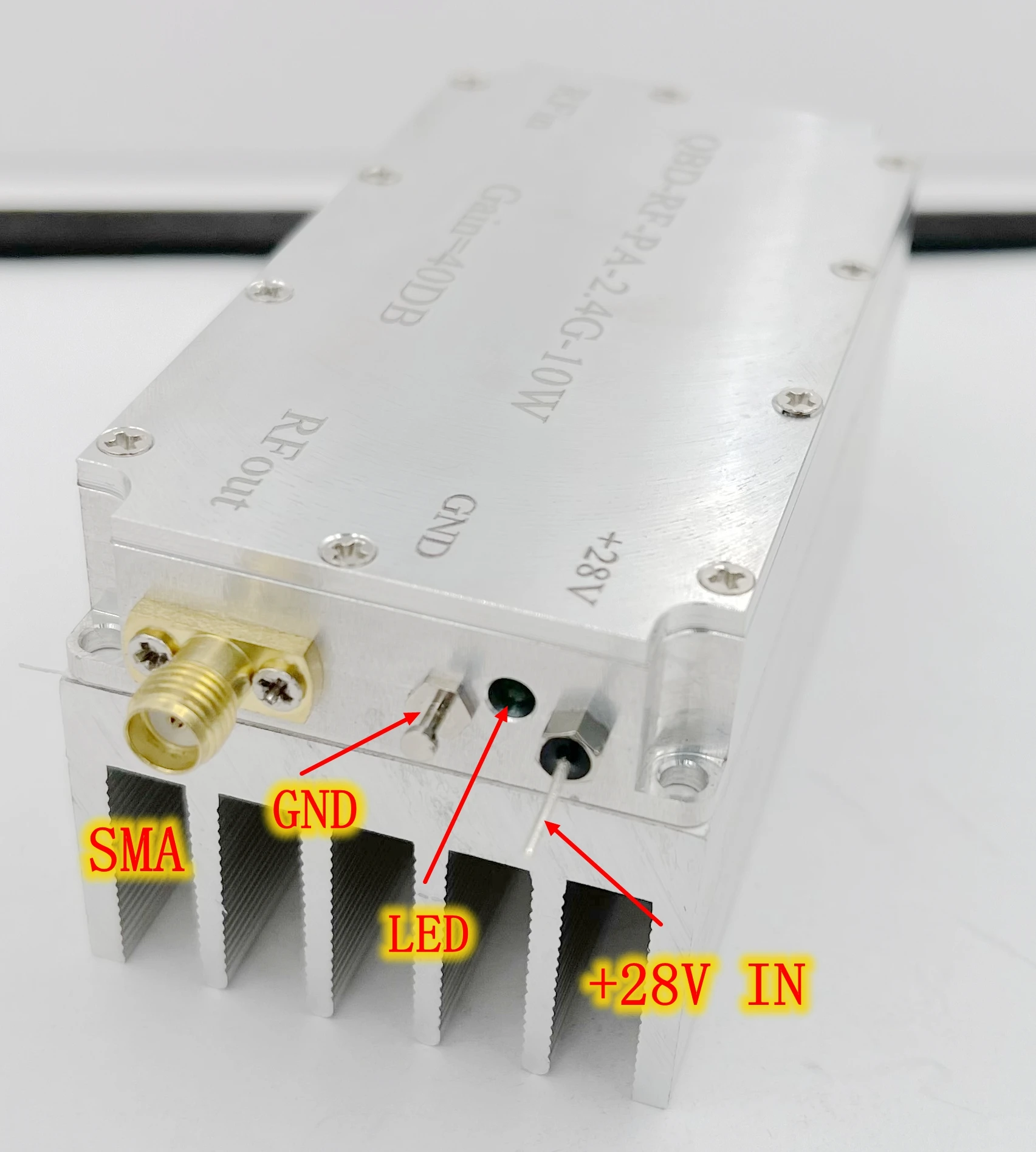 Imagem -04 - Amplificador de Potência rf Beidou com Dissipador de Calor Amplificador Gps 40db 10w 2.42.5ghz