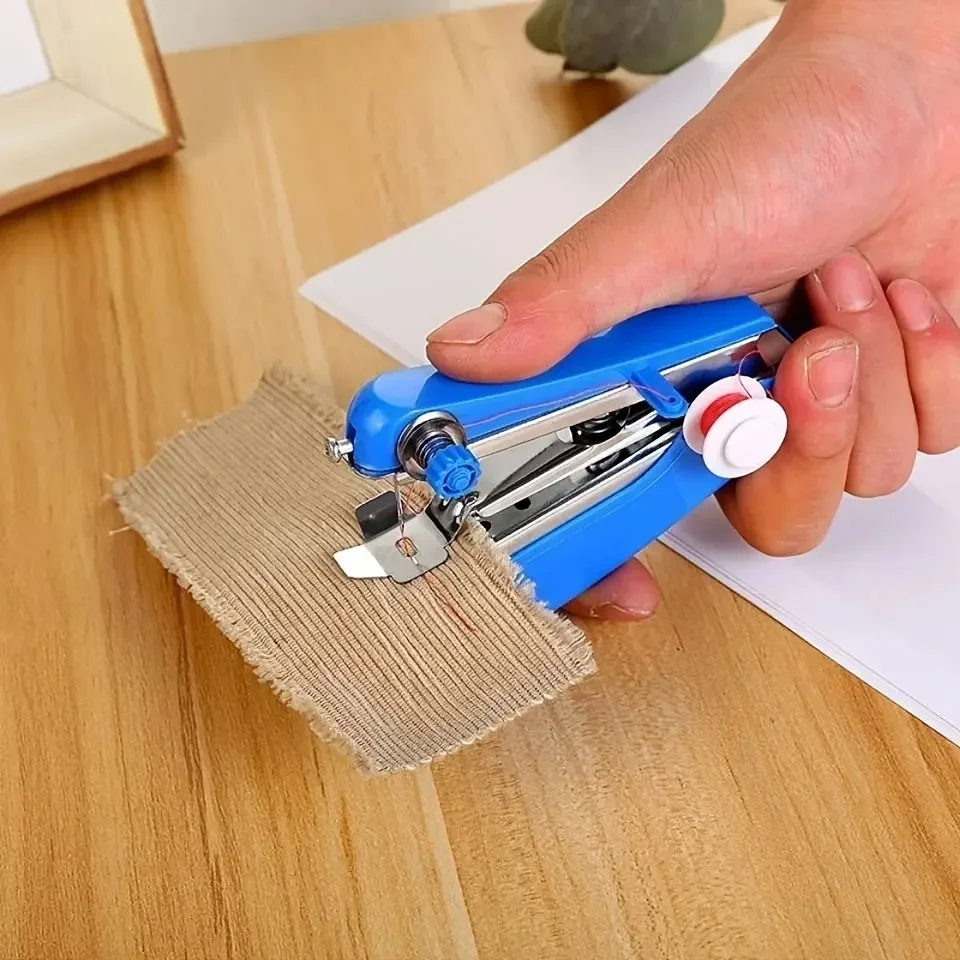 Home Handheld Sewing Protable Outdoor Travel Clothes Fabrics Diy Stitchin Sew Tool Mini Manual Stitch Needlework Machine