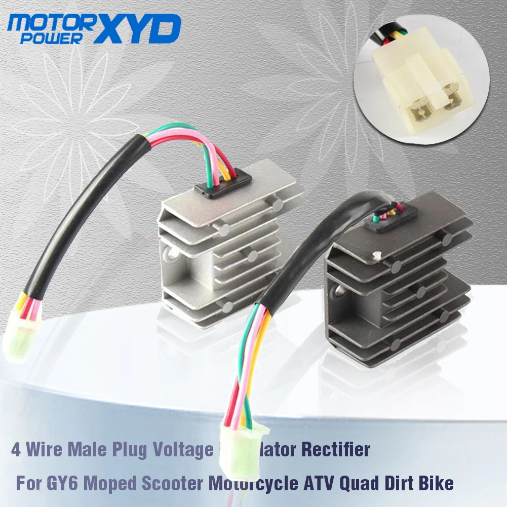 Motorcycle 4 Wires Voltage Regulator Rectifier Boat Motor Mercury ATV GY6 50 150cc Scooter Moped JCL NST TAOTAO