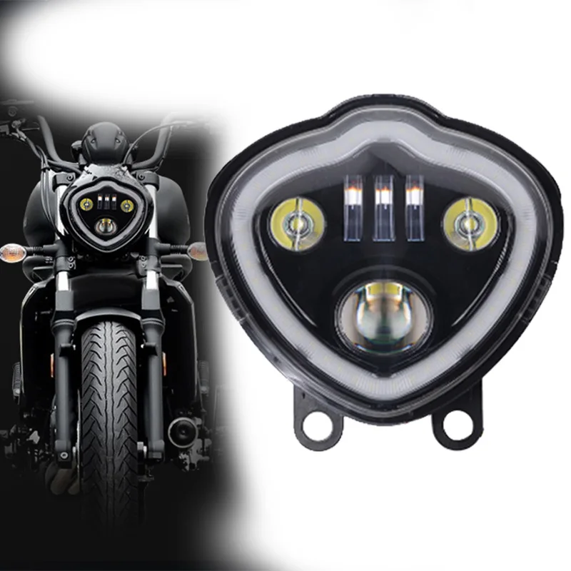 Motorcycle 12v LED Headlight Assembly For Kawasaki Vulcan S 650 EN650 2015-2021 High/Low Beam Headlamp DRL Running Lights