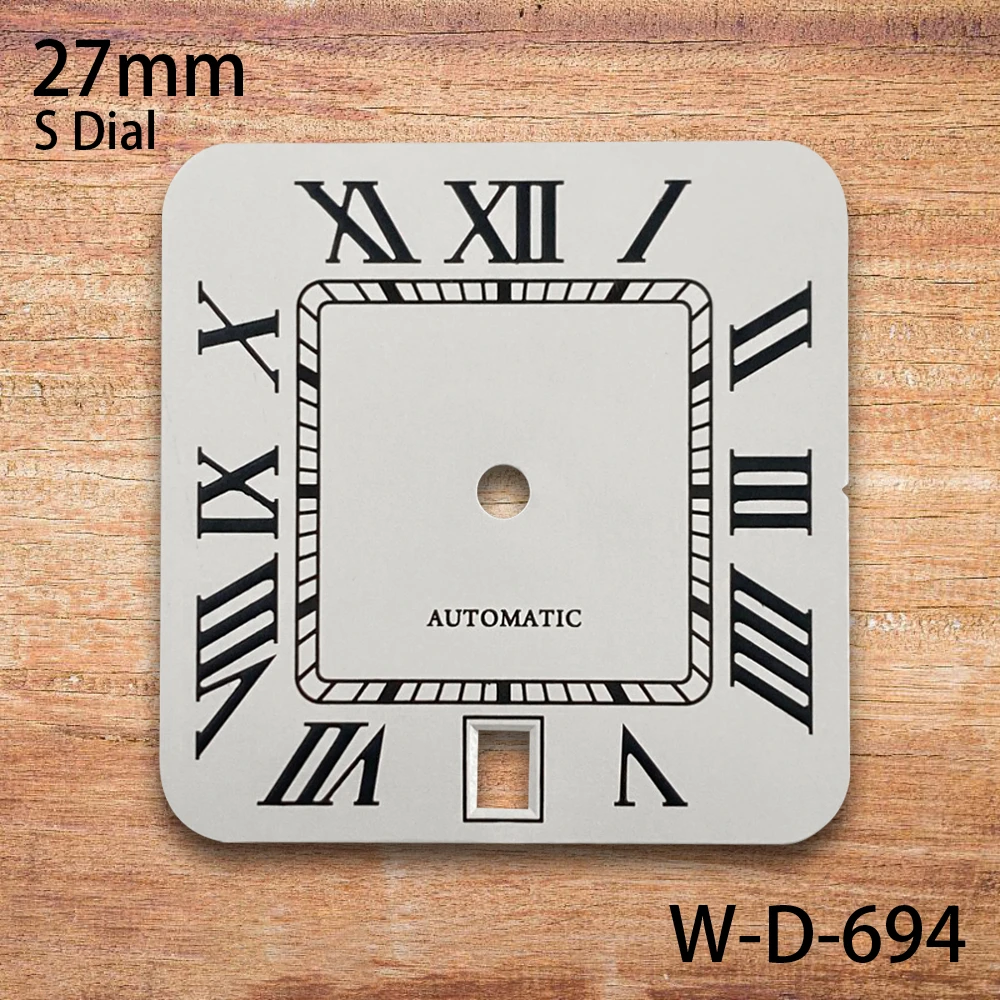 27Mm S Logo Persegi Dial Roma Cocok NH35/NH36/4R/7S Gerakan Otomatis Cocok Jam 6 Aksesori Modifikasi Jam Tangan 3/3.8/4 Jam