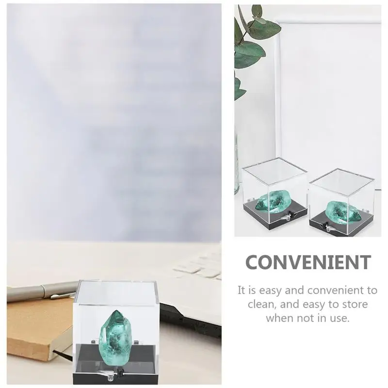 Plastic Container Specimen Case Boxes Clear Mineral Storage Rock Jewelry Coin Cube Acrylic Plastic Square Mini Gemstone Display