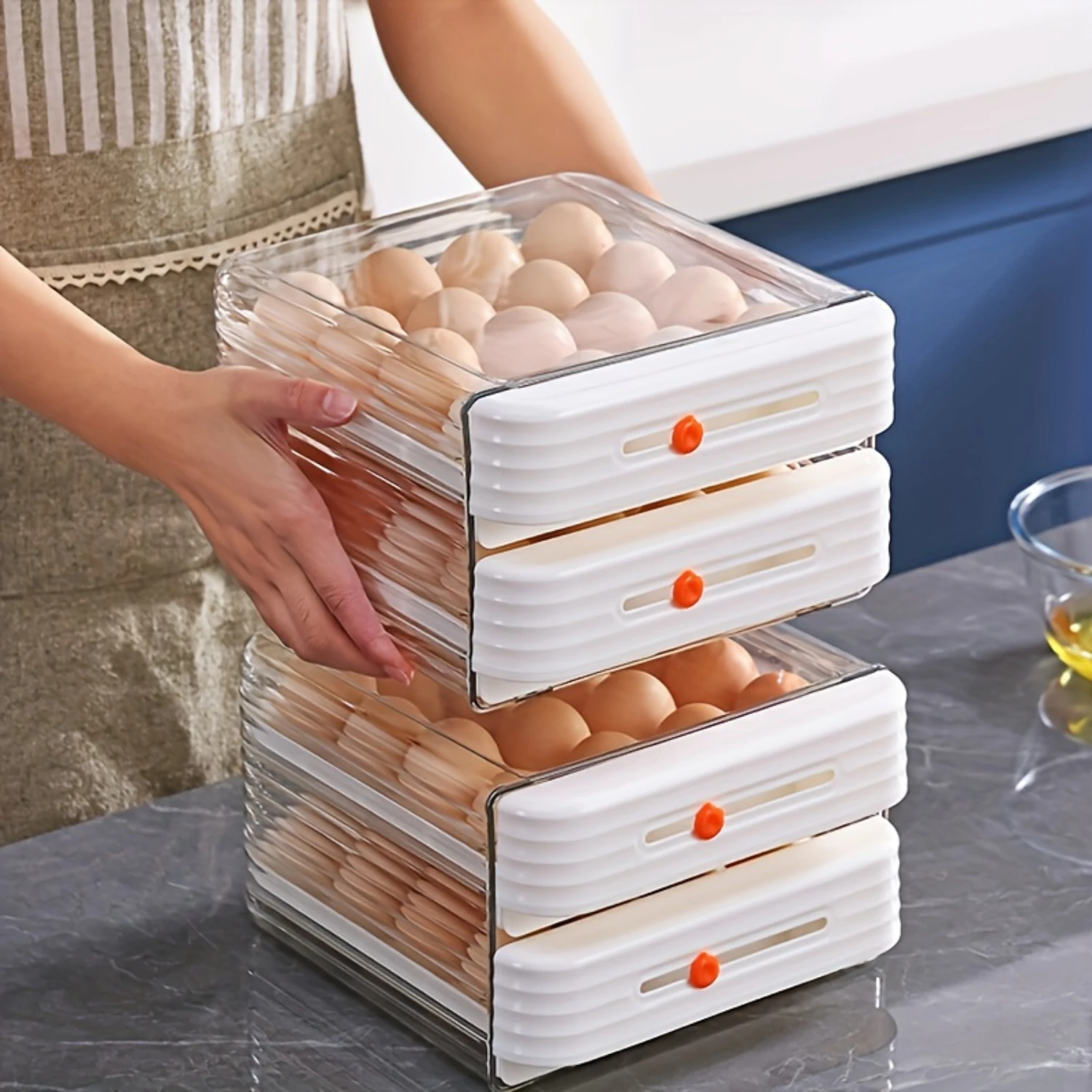 1Pc Modern Pet Egg  Box - Food-Grade, Quick-Freeze & Freshness Preserving Drawer For Refrigerator - Perfect For Chicken & Duck E