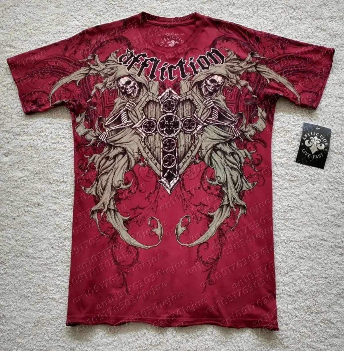 Europäisches und amerikanisches Herren-T-Shirt für den Sommer, Gothic-Design mit Schädel-Print, bequem, atmungsaktiv, Rundhalsausschnitt, Outdoor-Street-Top – Detail 7