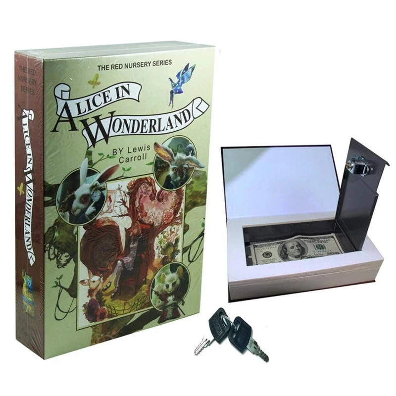 Home Book Safe Key Lock Type High Quality Secret Book Hidden Safe Safe Metal Steel Simulation Classic Books Money Box Coin Bank