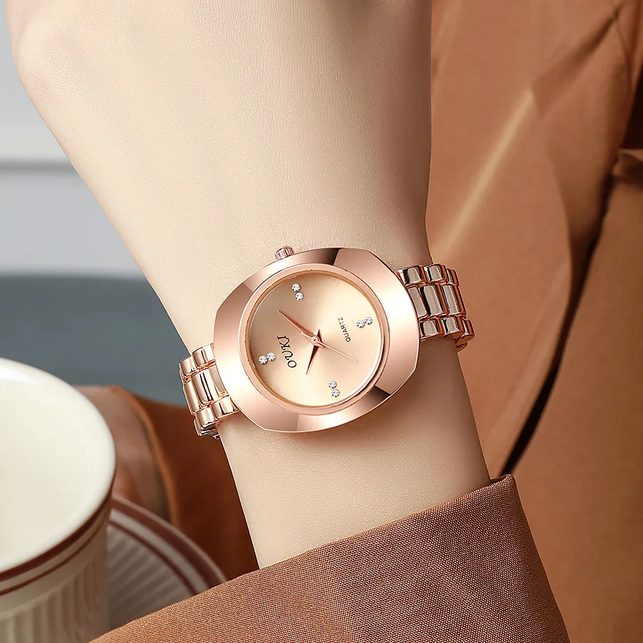 

Новые модные роскошные часы для женщин, повседневные кварцевые часы из нержавеющей стали, женские наручные часы, женские деловые часы, Reloj Mujer, подарок