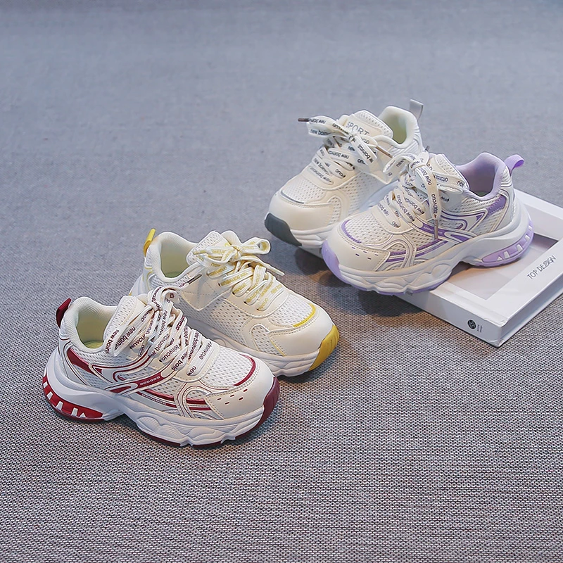 

Kids Running Shoes Mesh Breathable Children Basketball Shoes Hook&loop 2026 New Fashion Students Sneakers Soft Bottom Comfort