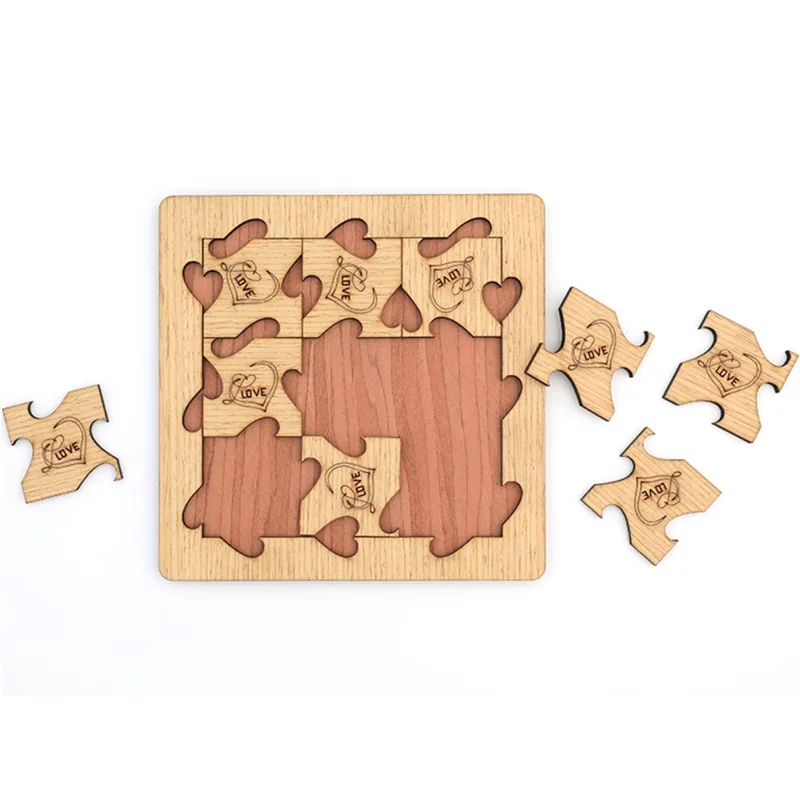 Gruelling Holzherz-Gehirnteaser, Verpackungs-Puzzles-Spiel für Erwachsene