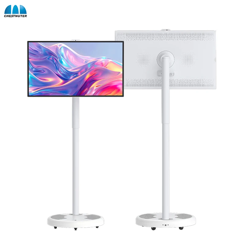 32inch Multifunctional Mobile Display Screen with Camera and Adjustable Stand for Meeting