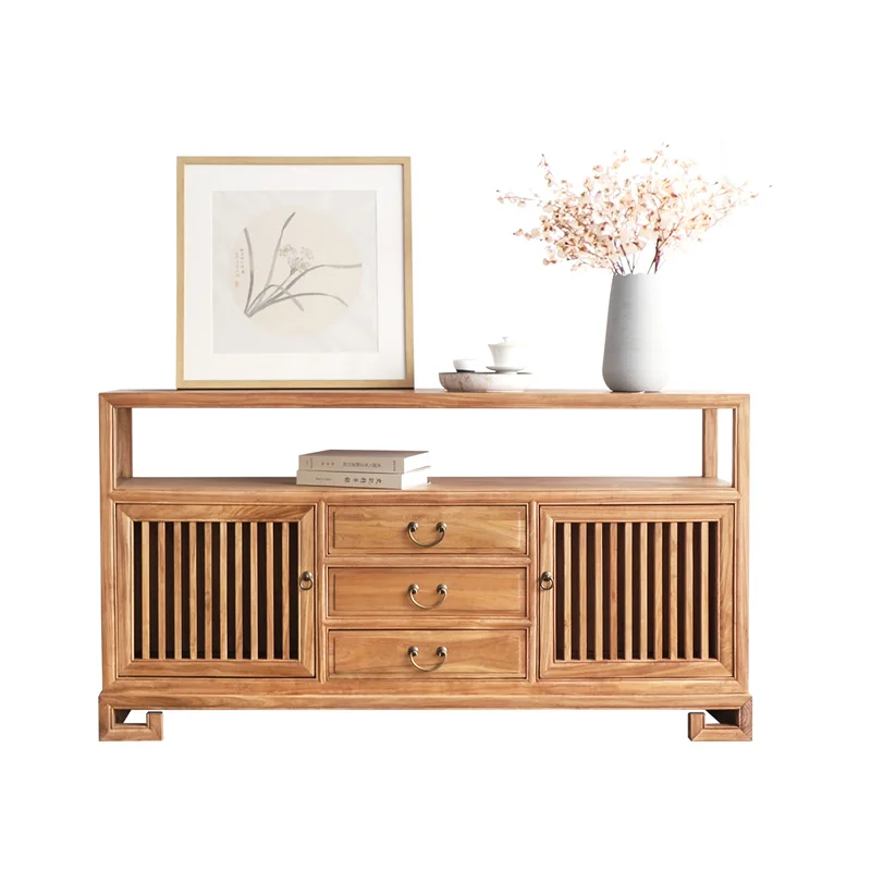 

XL Solid Wood Living Room Entrance Entrance Cabinet Console Tables Console Side View against the Wall