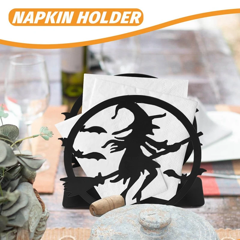 Halloween Napkin Storage Rack, Witch Desktop Napkin Storage Box Dining Table