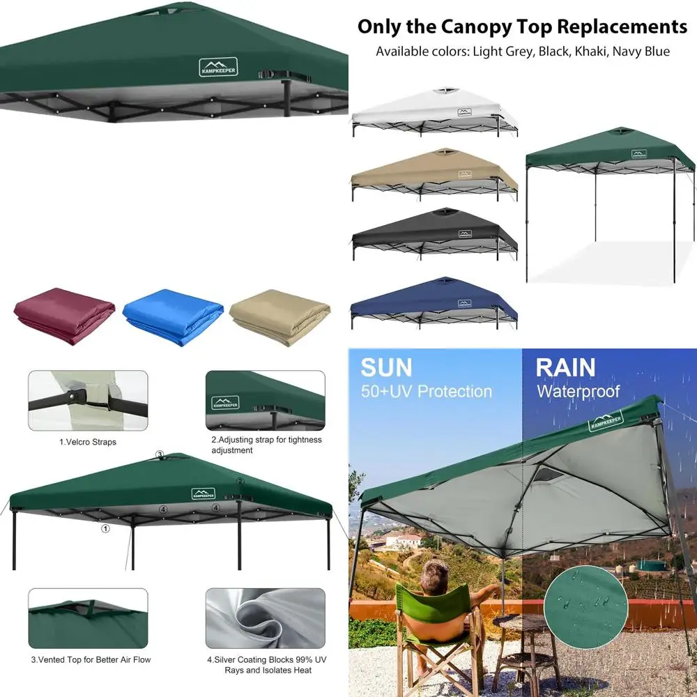 

10x10FT Green Polyester Pop-Up Canopy with Air Vent, UV Waterproof, Adjustable Straps for Outdoor Patio Shade