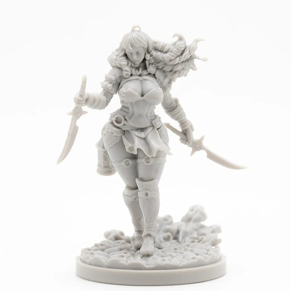 30mm Base Game Chess Pieces Resin Figure Model Kit GK Statue Female Survivor Plastic Model Unassembled Unpainted Free Shipping