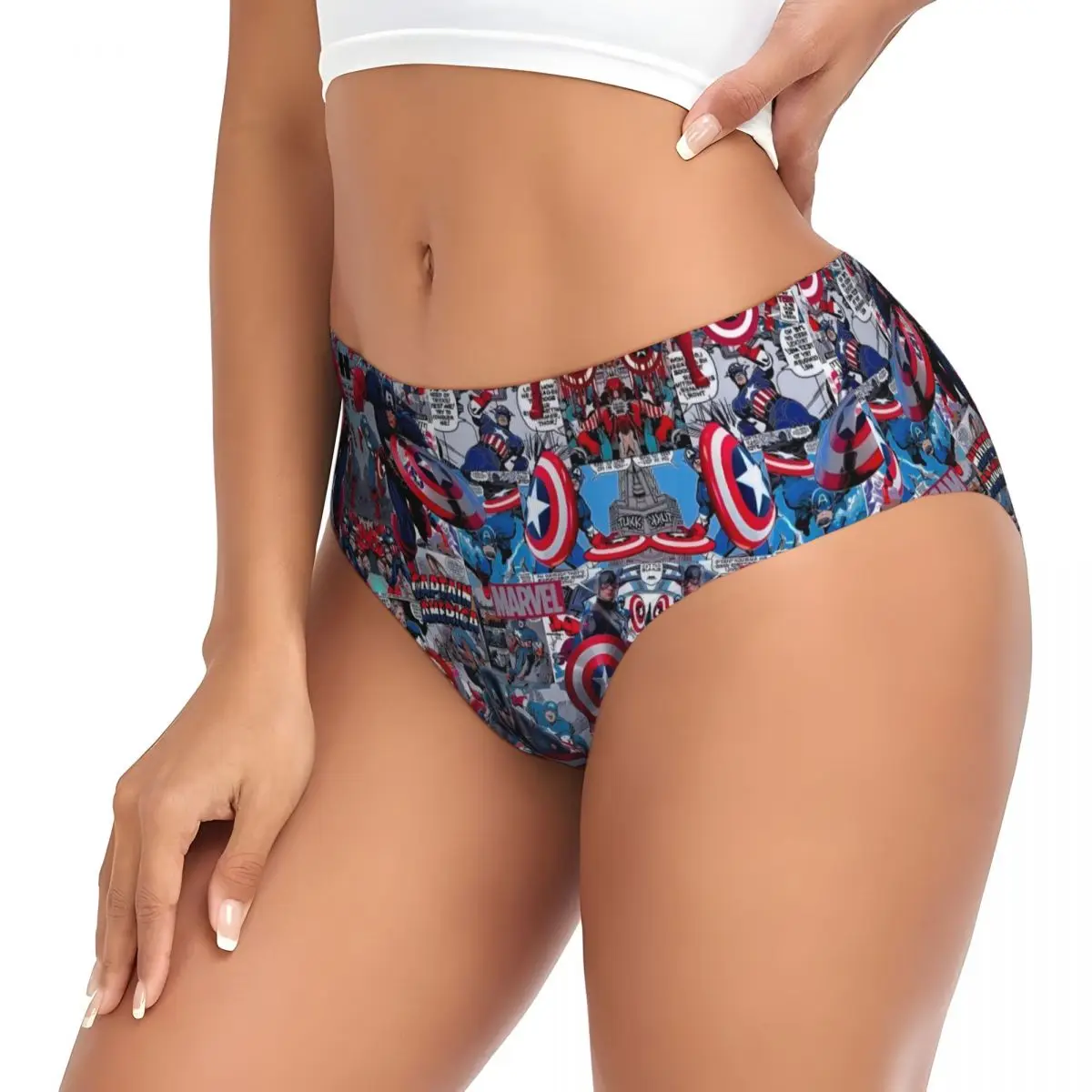 Короткие трусики из фильма «Капитан Америка» на заказ, женское дышащее эластичное классическое нижнее белье