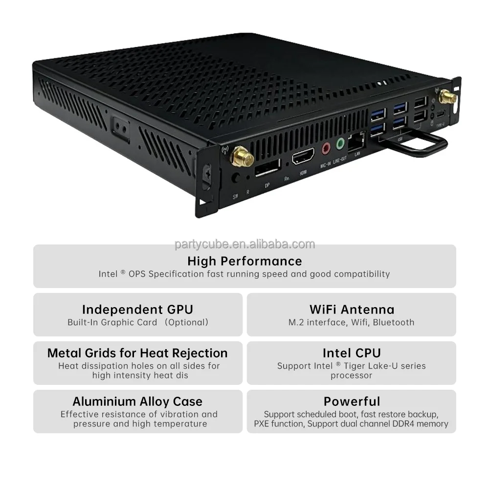 Riotouch OEM ODM كمبيوتر صغير كمبيوتر صغير Win7/8/10/linux 4k Mini Pcs Ops