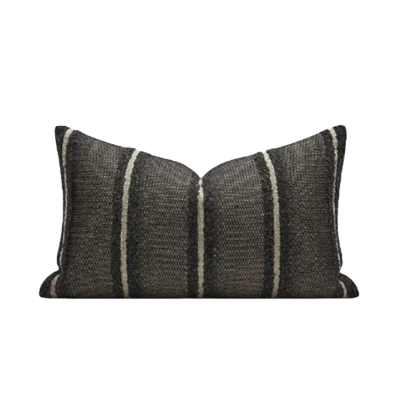 Ivory Brown Stripe Pillows Retro Geometric Cushion Case Luxury Simple Nature Decorative Pillow Cover For Sofa Chair Home Decor